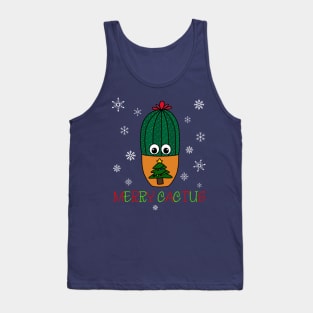 Merry Cactus - Cactus In Christmas Tree Pot Tank Top